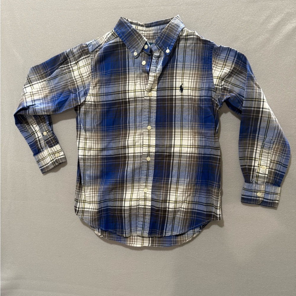 Ralph Lauren Polo Boys Plaid Flannel Shirt Size 6 Classic Prep Holiday